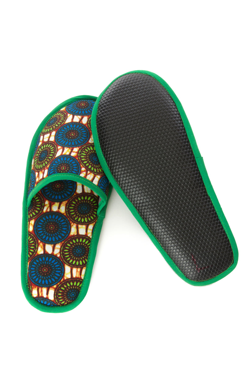 Extra Large Assorted Ankara Cloth House Slippers from Ghana