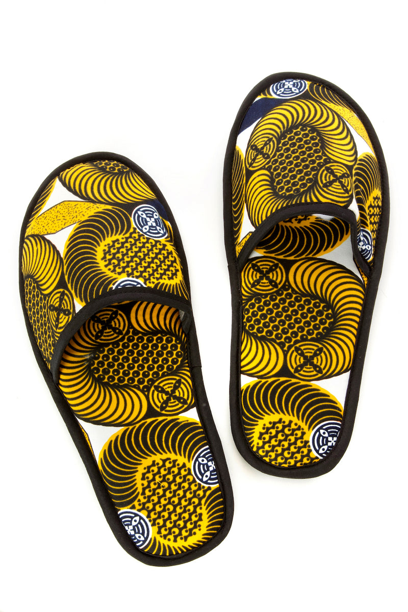 Extra Large Assorted Ankara Cloth House Slippers from Ghana