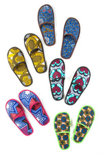 Extra Large Assorted Ankara Cloth House Slippers from Ghana