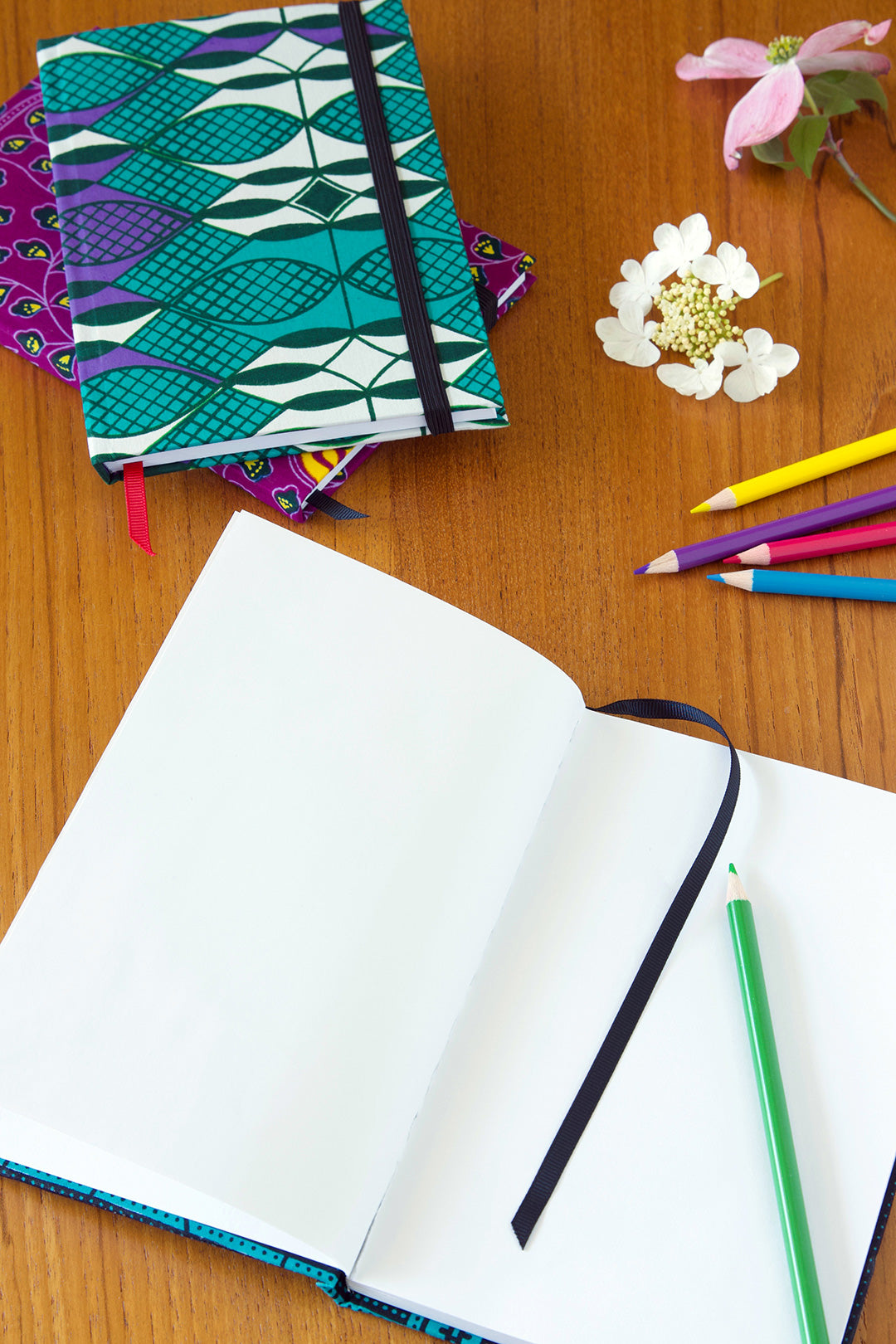 Ghanaian Ankara Cloth Covered Journals - Lined and Unlined GHC2B  Blank A5 Journal