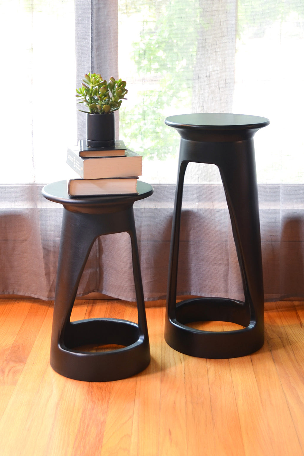 24" Black Tweneboa Wood Portal Table