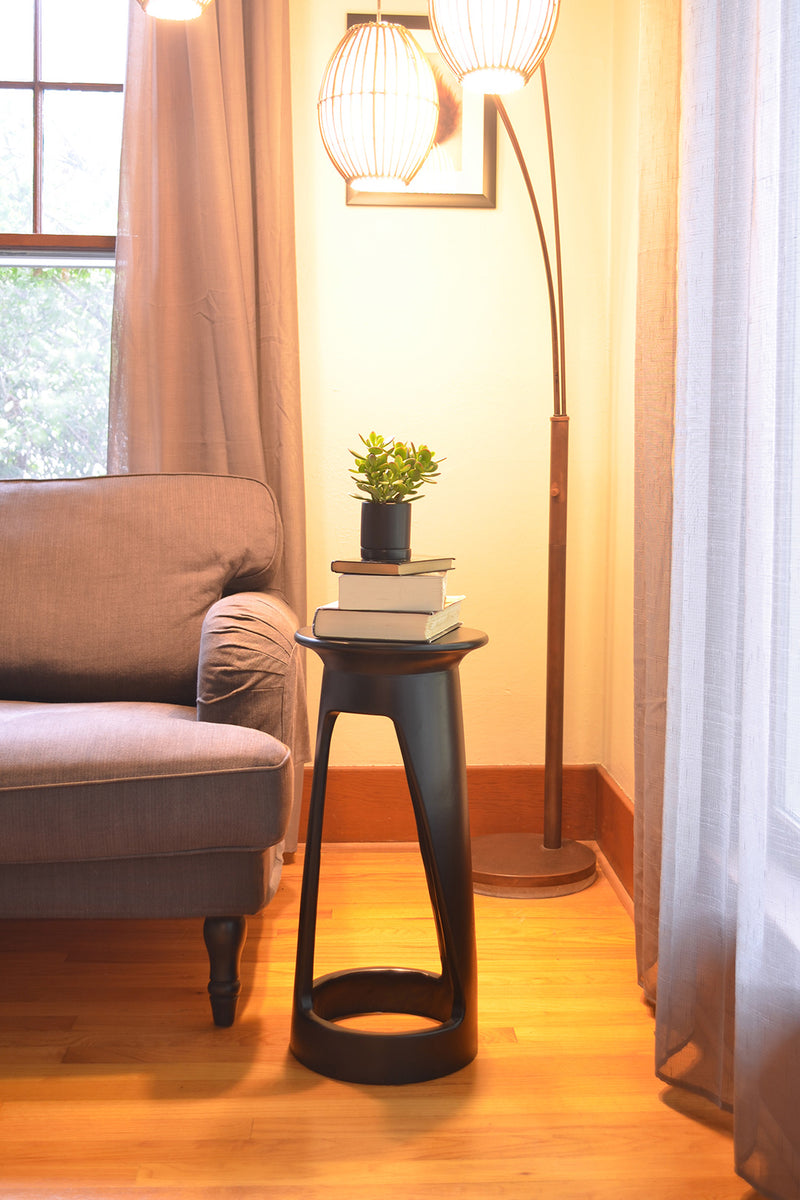 24" Black Tweneboa Wood Portal Table
