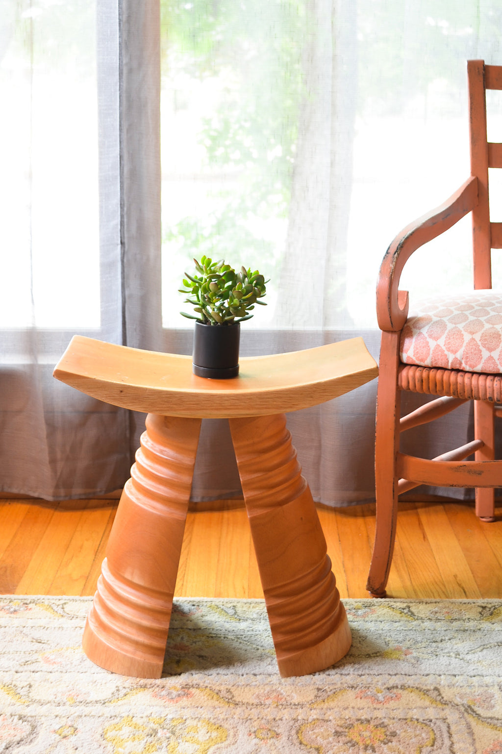 Cedrela Wood Ring Stool from Ghana