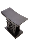 Black Cedrela Wood Mesh Stool from Ghana