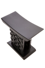 Black Cedrela Wood Mesh Stool from Ghana