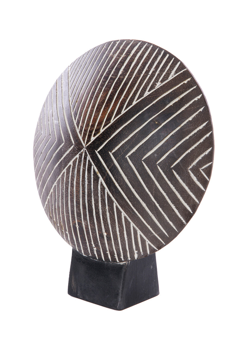 West African Wooden Shield Sculpture - Arrow