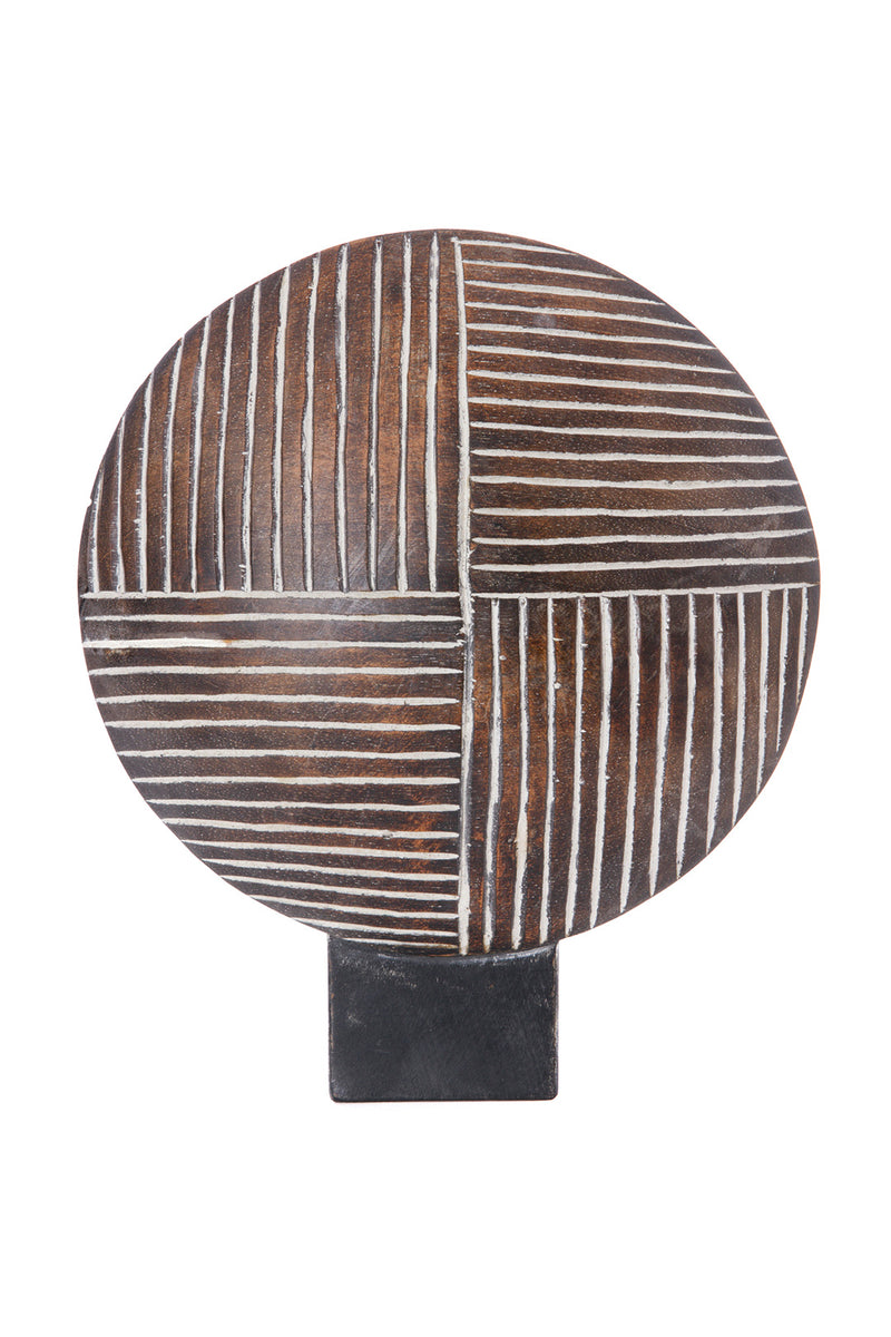 West African Wooden Shield Sculpture - Quadrant