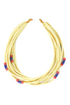 Ghanaian Butter Yellow Phono Disc & Powder Glass Bead Necklace