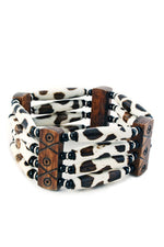 Fancy Batik African Cow Bone Bracelet