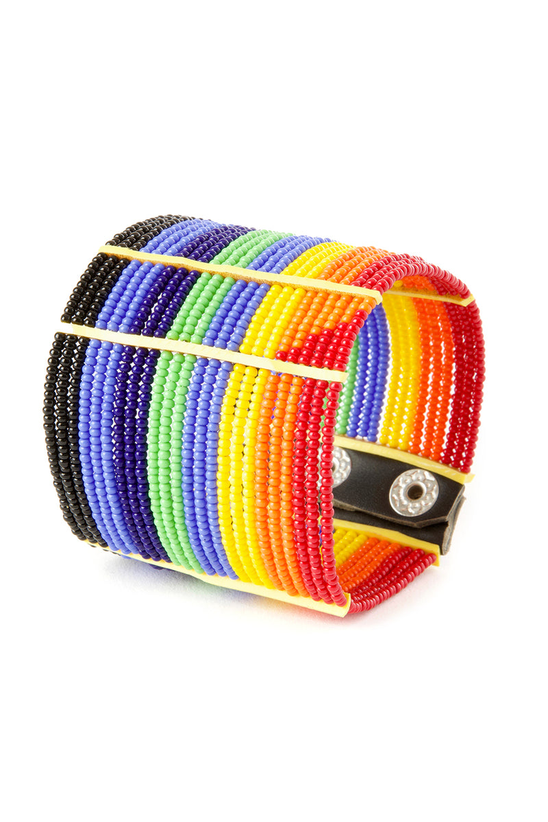 Pride & Joy Beaded Rainbow Cuff Bracelet
