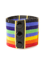 Pride & Joy Beaded Rainbow Cuff Bracelet