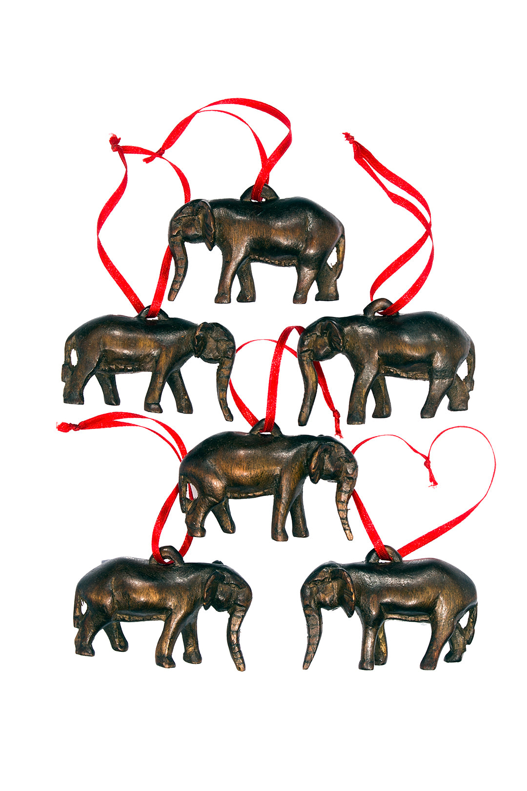 One Dozen Jacaranda Elephant Ornaments