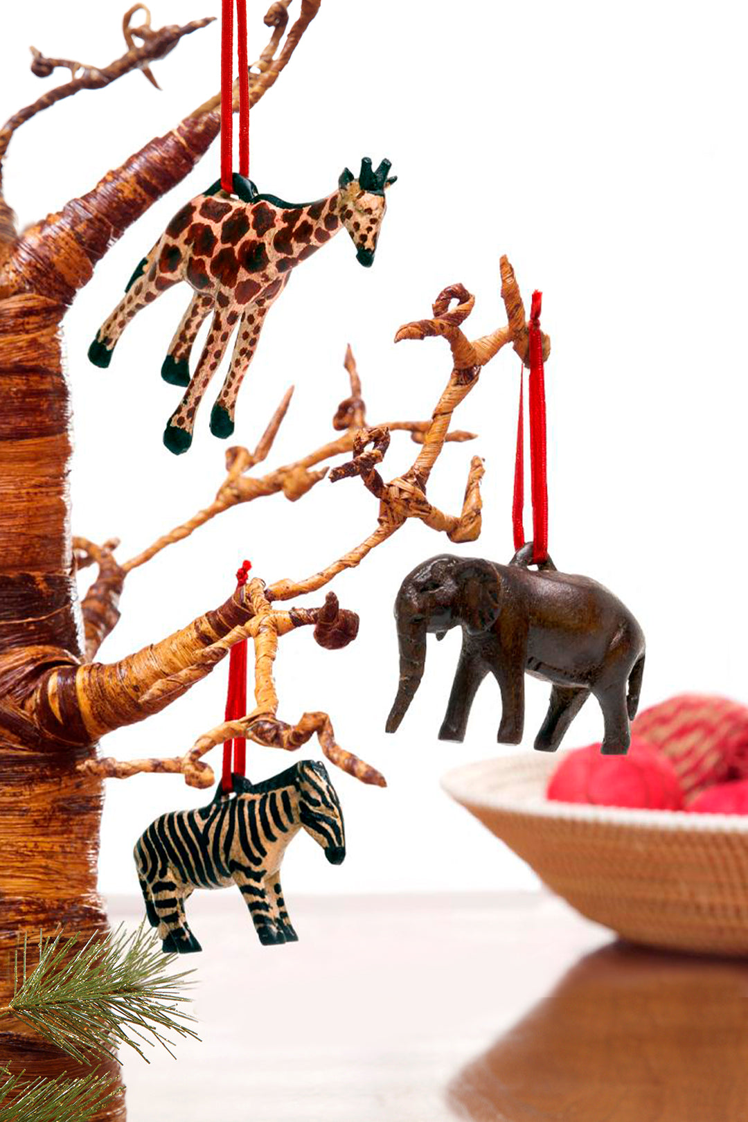One Dozen Jacaranda Elephant Ornaments