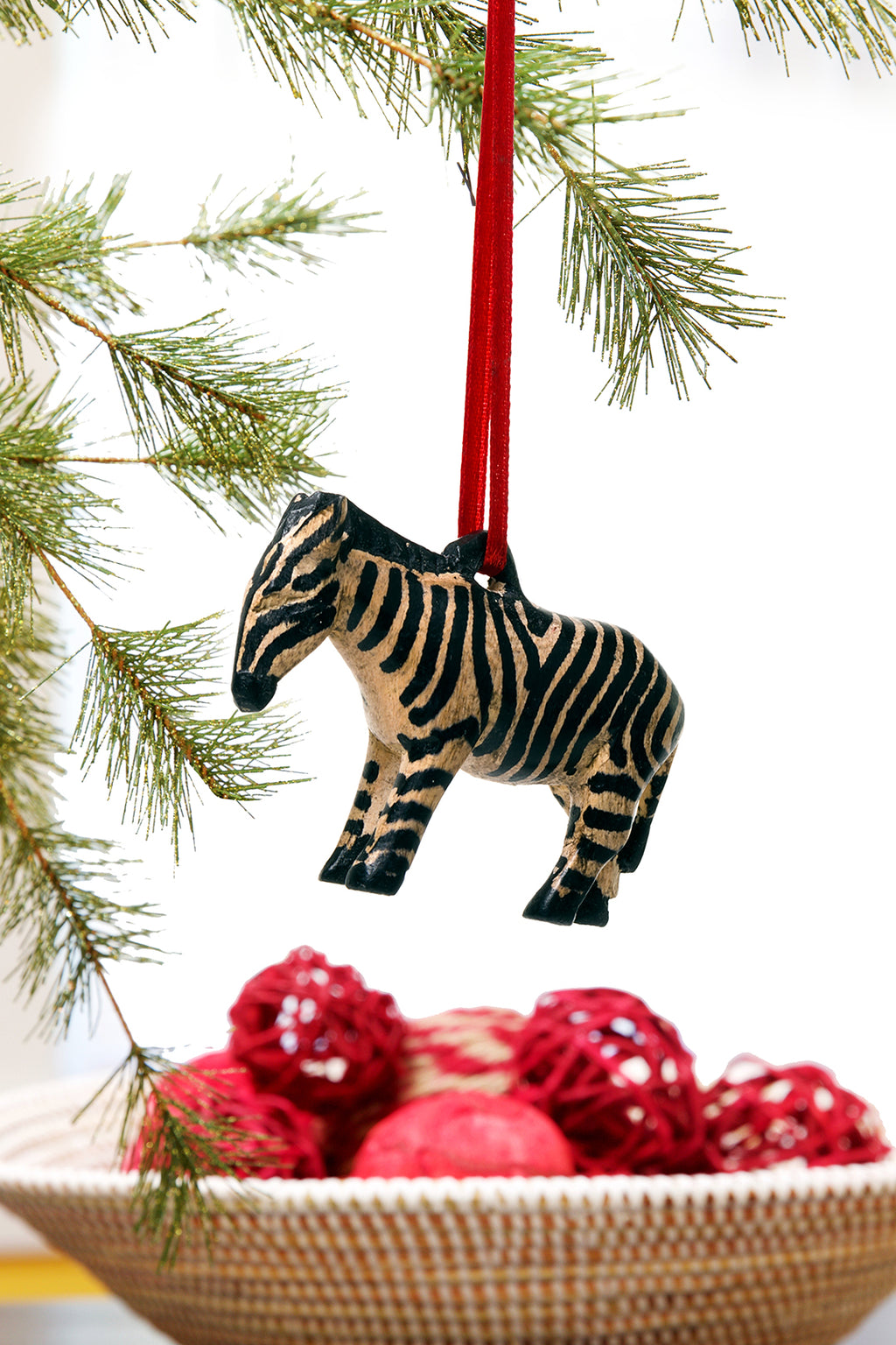 One Dozen Jacaranda Zebra Ornaments