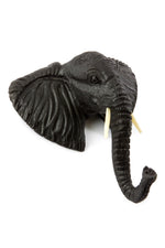 Small Kenyan Carved Elephant Bust Wall Mask