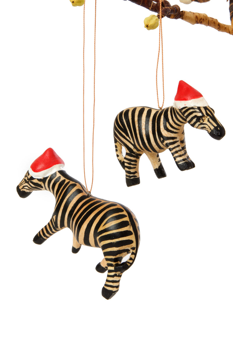 Santa's Little Zebra Helper Ornament