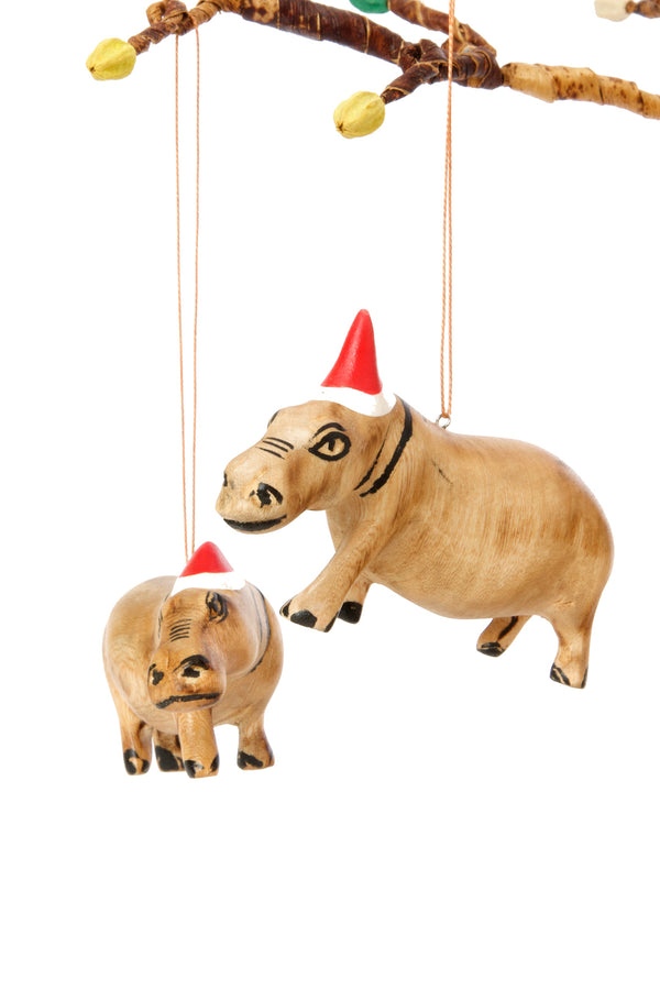 Santa's Little Hippo Helper Ornament