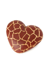 Kenyan Jacaranda Wood Giraffe Print Heart