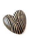 Kenyan Jacaranda Wood Zebra Print Heart