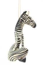 Kenyan Jacaranda Yoga Zebra Ornament