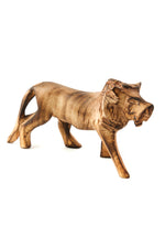 Kenyan Jacaranda Wood Maned Lion Sculpture