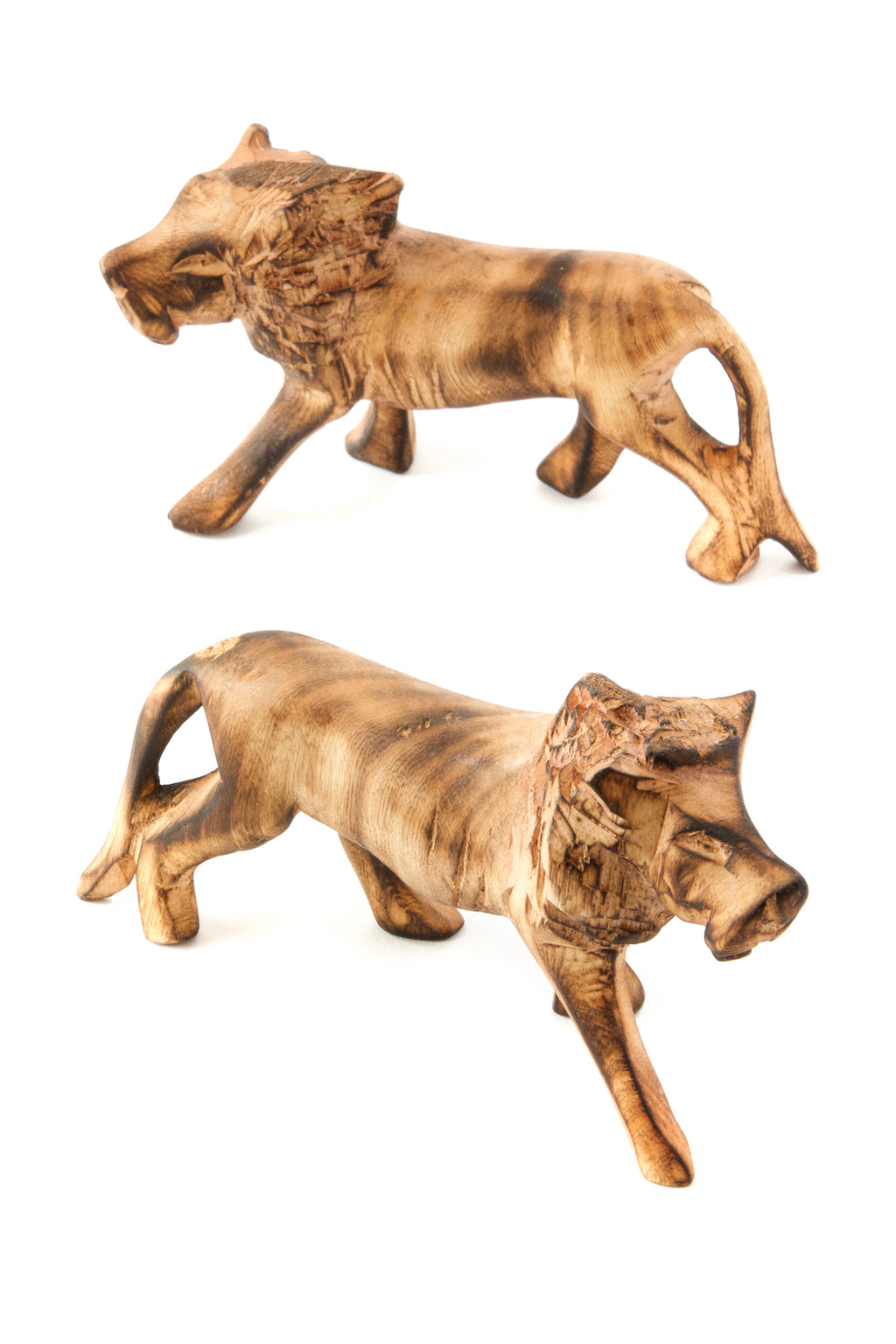 Kenyan Jacaranda Wood Maned Lion Sculpture