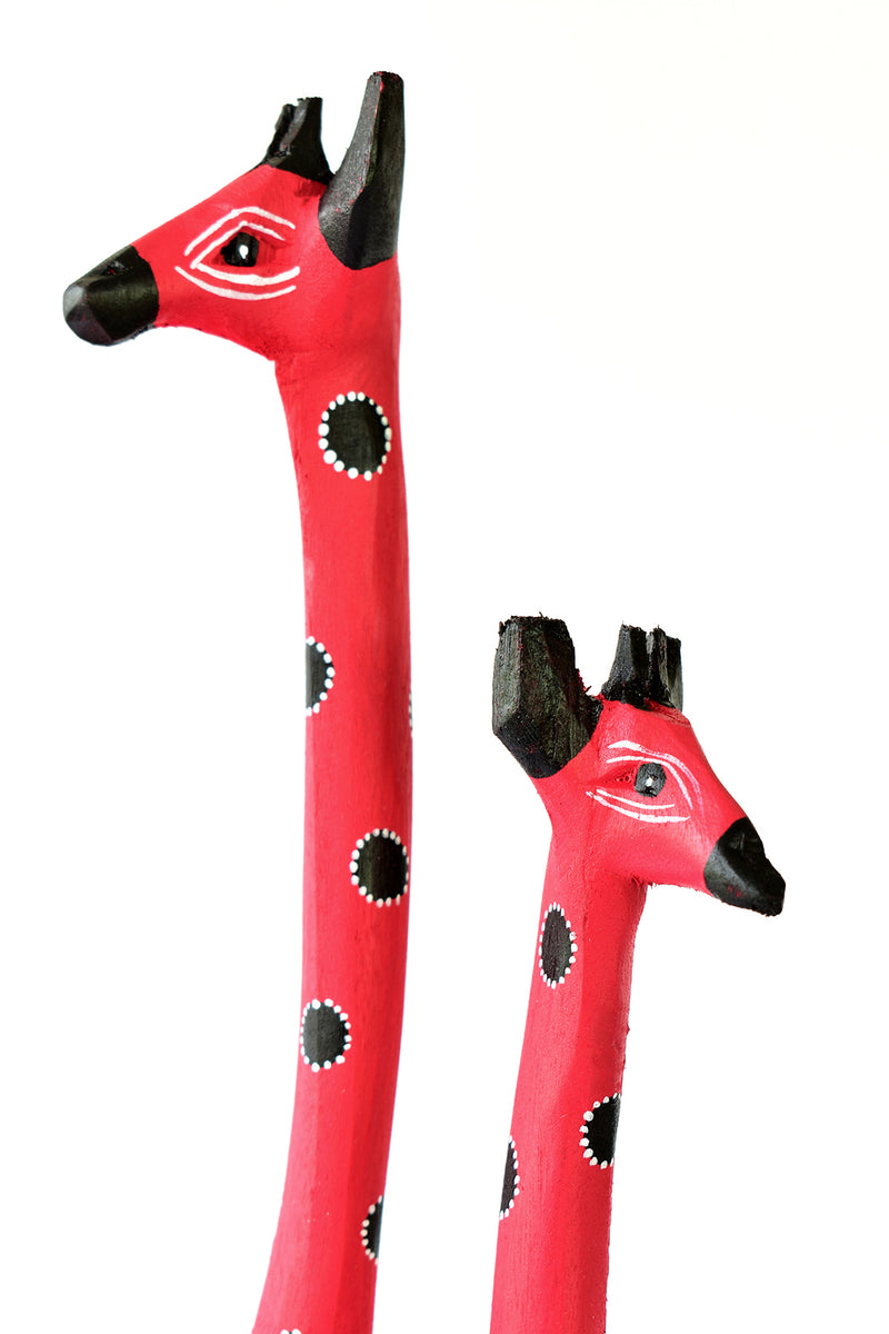 Watermelon Jacaranda Wood Giraffe Sculptures