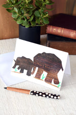 Banana Fiber Elephant Mama & Baby Note Card