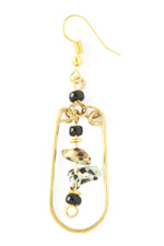 Kenyan Jitterbug Brass and Jasper Earrings
