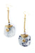 Gray Bone & Brass Curl Earrings from Kenya