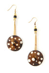 Assorted Batik Cow Bone & Brass YoYo Earrings from Kenya