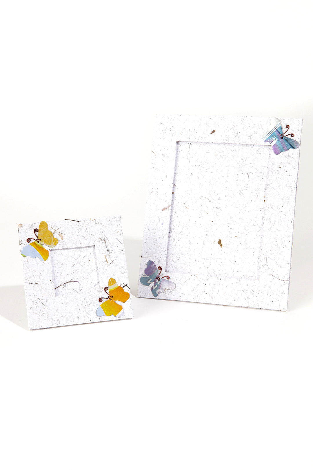 Recycled Paper and Pop Can Butterfly Picture Frame - Two Sizes