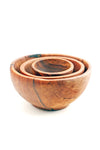 Set of Three Wild Olive Wood Condiment Bowls Default Title