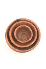 Set of Three Wild Olive Wood Condiment Bowls Default Title