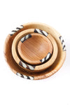 Set of Three Small Wild Olive Wood and Bone Bowls Default Title