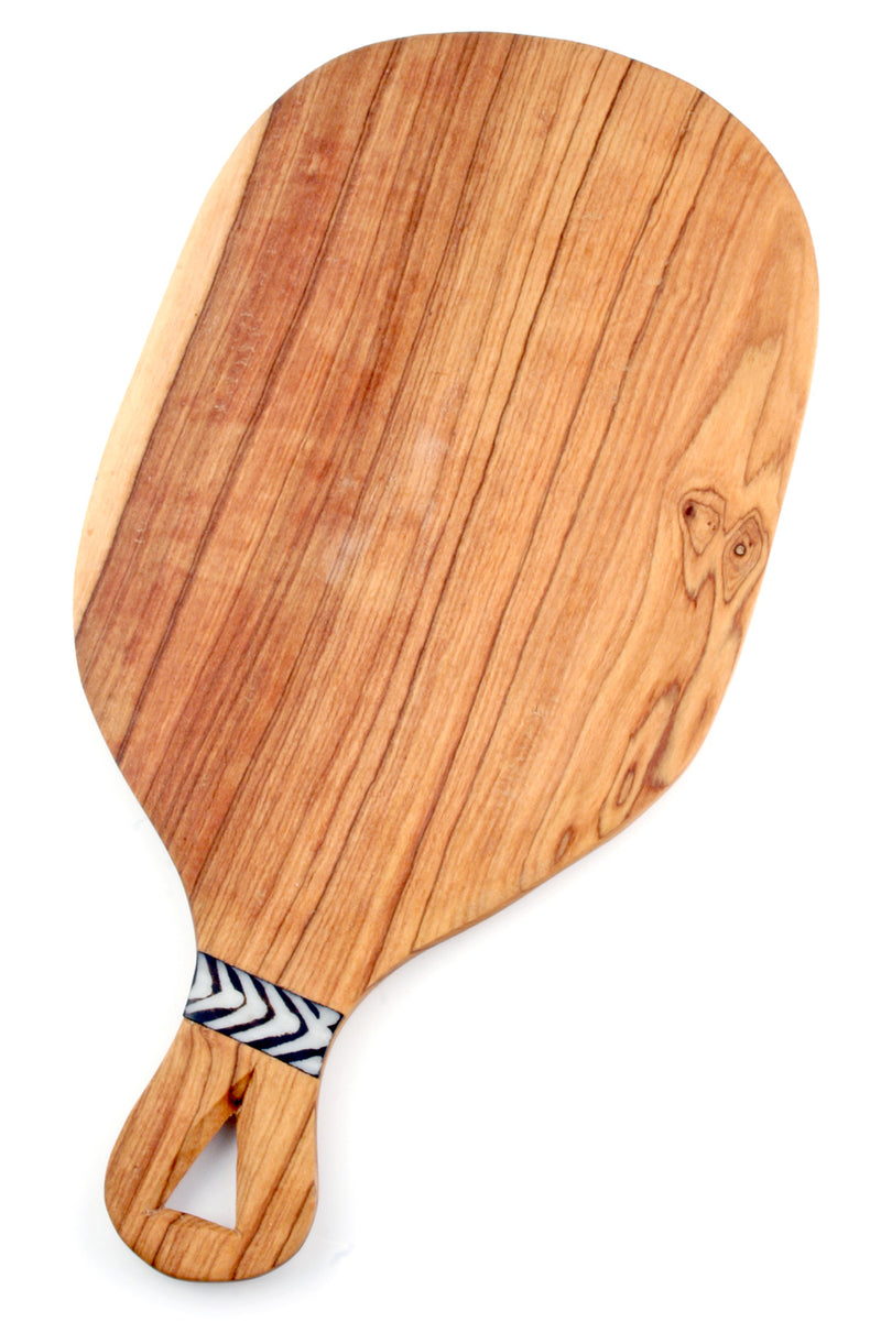Wild Olive Wood Cheese Board with Batik Bone Handle Default Title