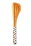 Hand Carved Wild Olive Wood Butter Spreader with Batik Bone Handle Default Title