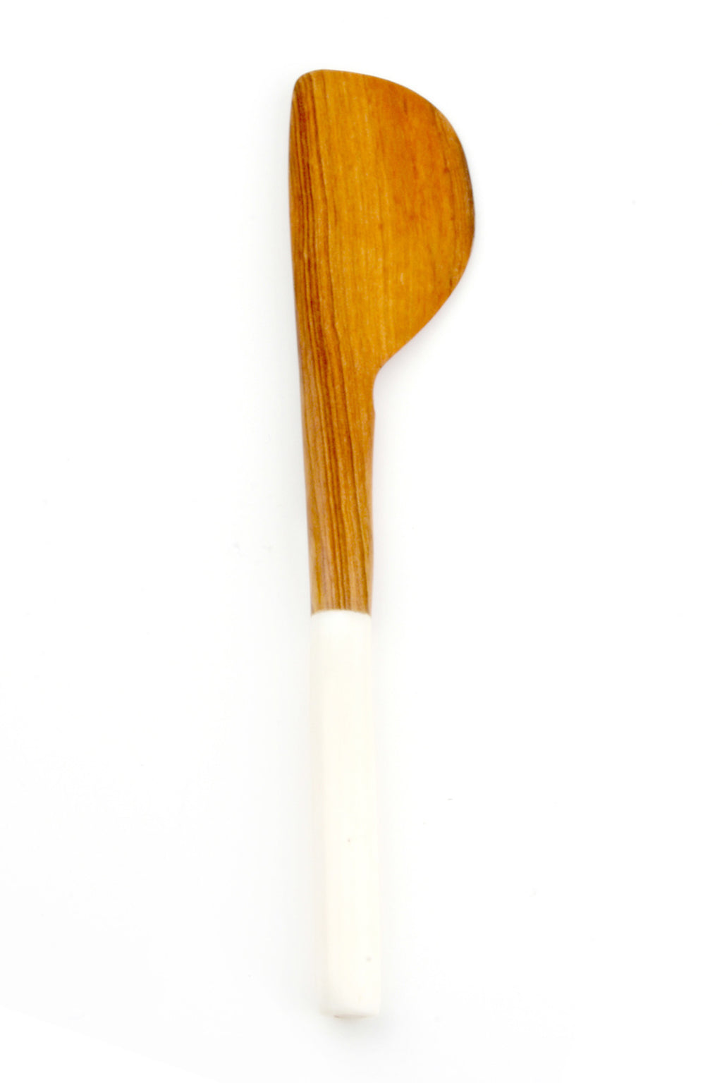 Wild Olive Wood Butter Spreader with White Bone Handle Default Title