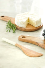 Wild Olive Wood Butter Spreader with White Bone Handle Default Title