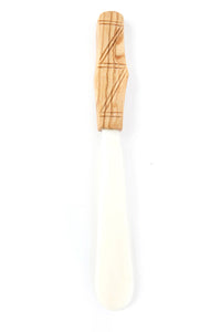 Cow Bone Butter Spreader with Carved Olive Wood Handle Default Title