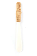Cow Bone Butter Spreader with Carved Olive Wood Handle Default Title