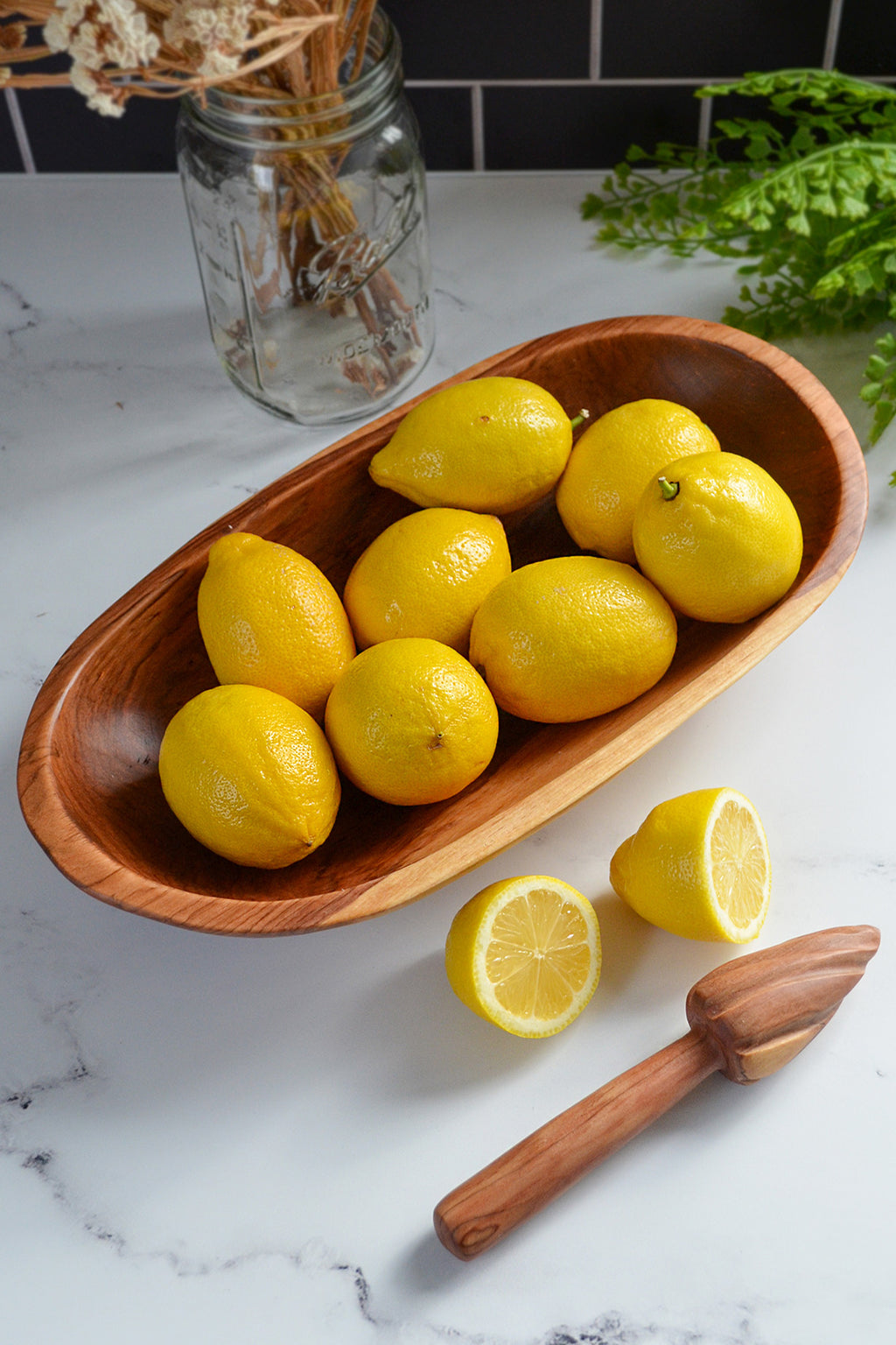 Large Olive Wood Fruit Bowl - Oval