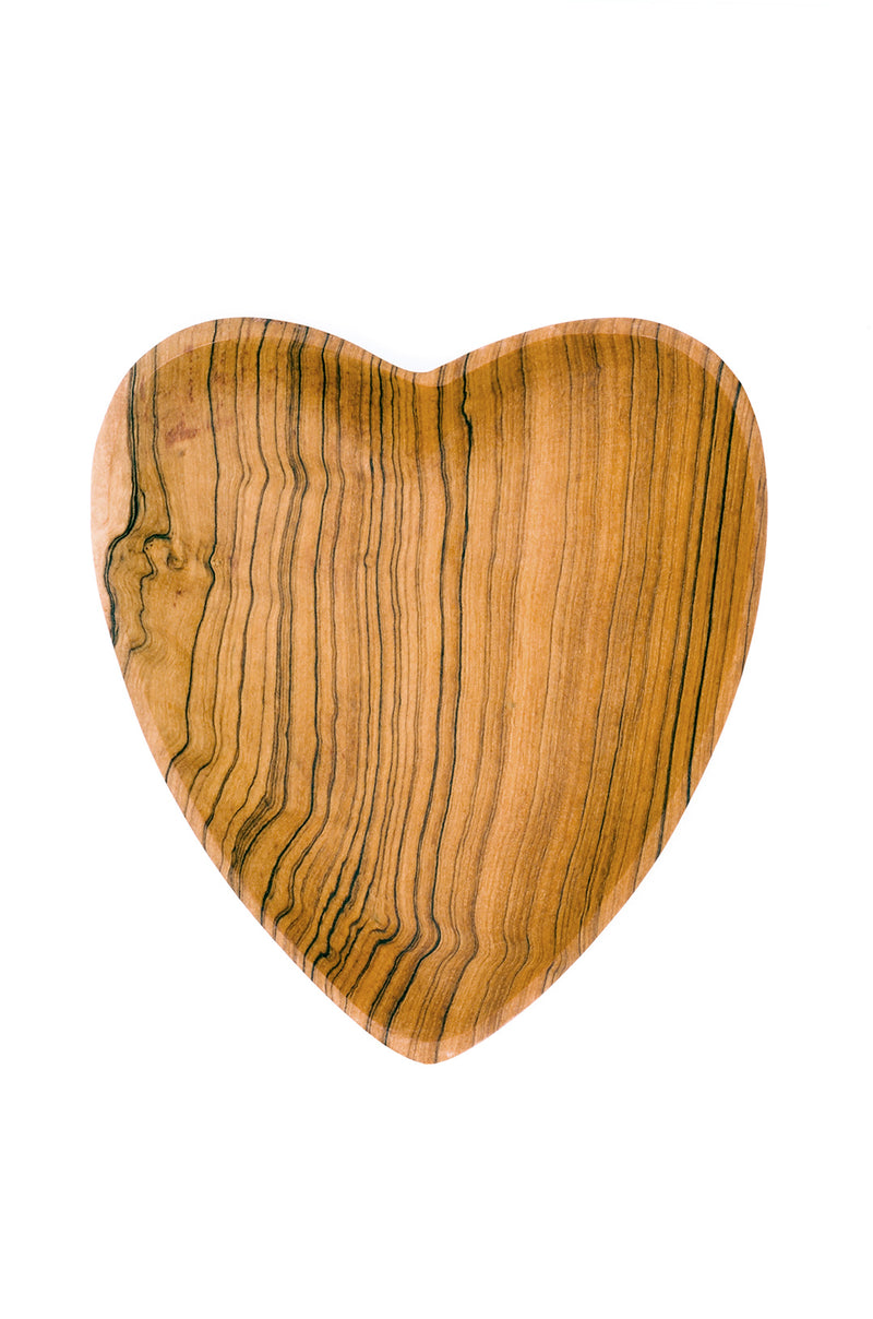 Set of Two Olive Wood Heart Dishes Default Title