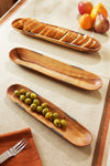 Set of 3 Wild Olive Wood Baguette Trays with Bone Inlay Default Title