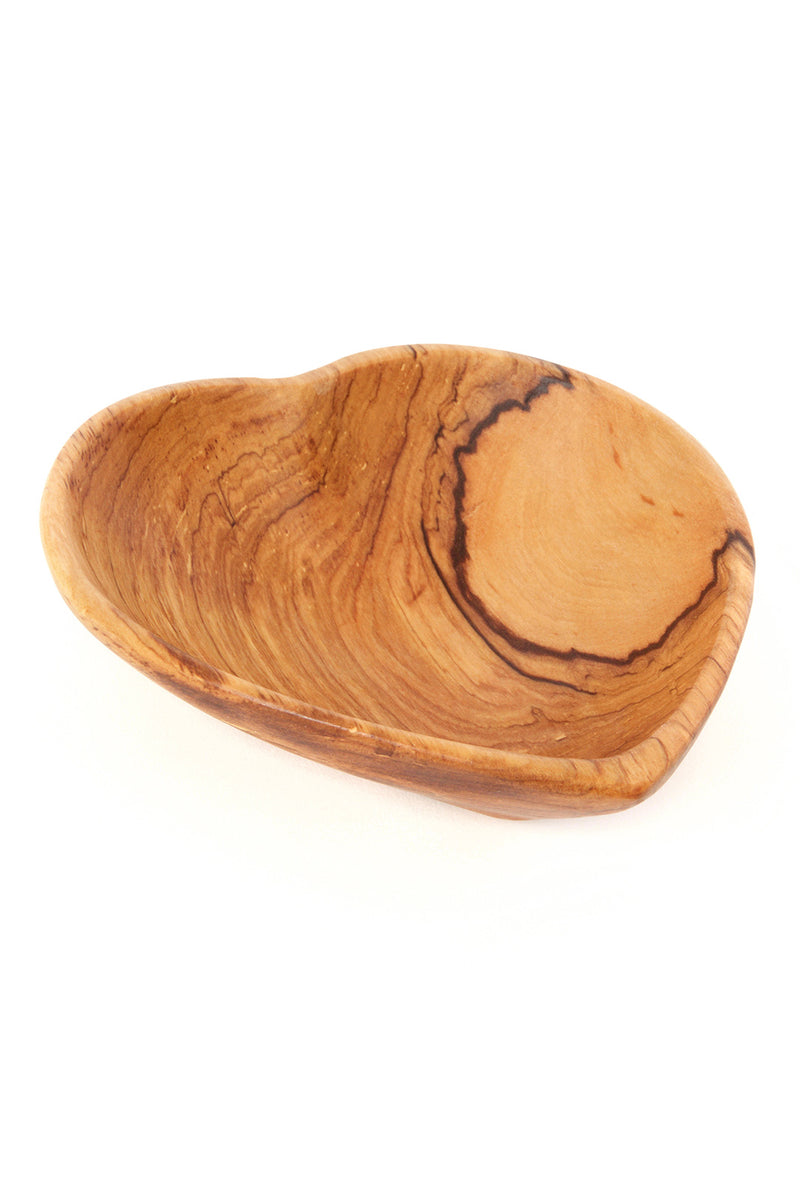 Set of Three Wild Olive Wood Nesting Heart Bowls Default Title