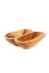 Wild Olive Wood Side by Side Condiment Dish Default Title