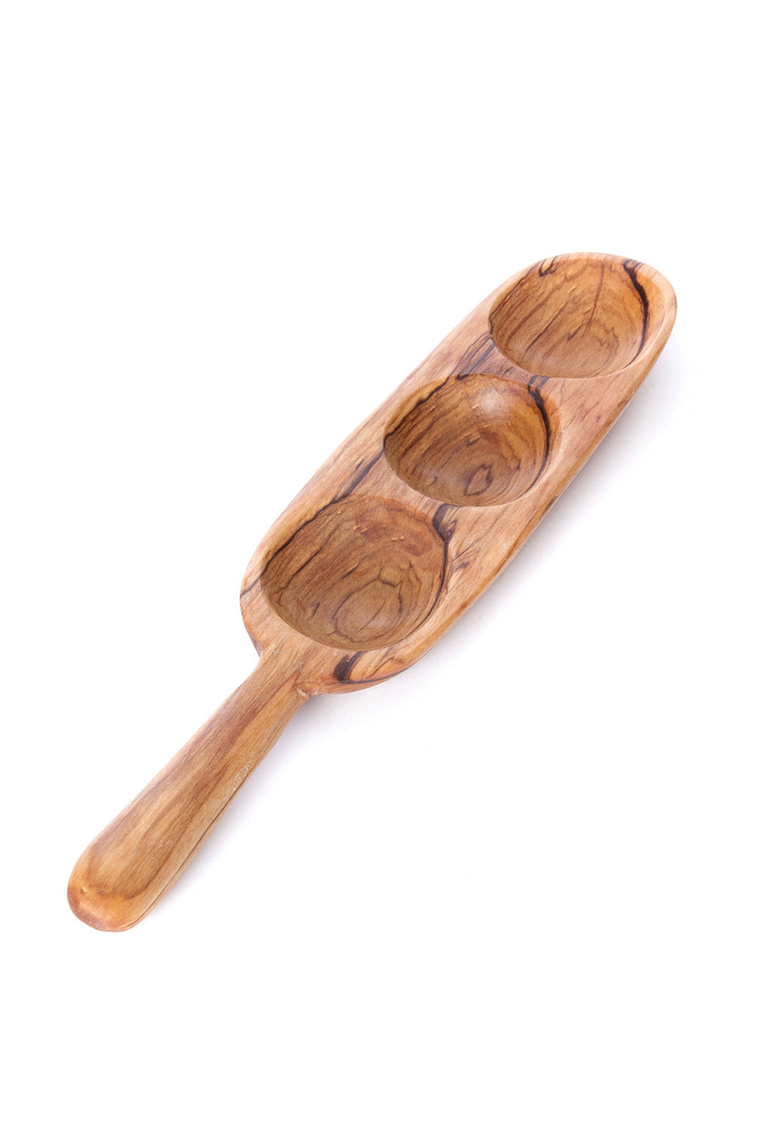 Wild Olive Wood Triple Well Serving Trays JKWB63A  Small Tray