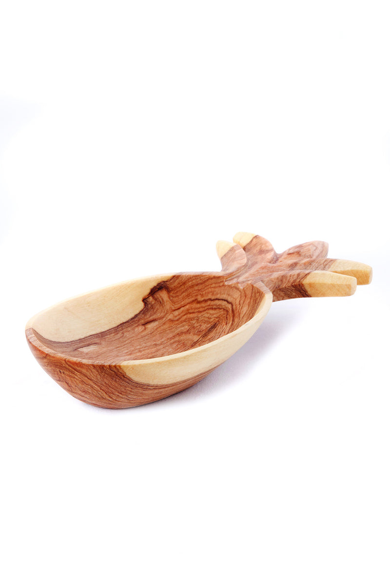 Kenyan Wild Olive Wood Pineapple Serving Bowl