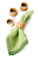 SET OF 4 Kenyan Wild Olive Wood Napkin Rings