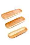 Set of Three Wild Olive Wood Shallow Cracker Trays